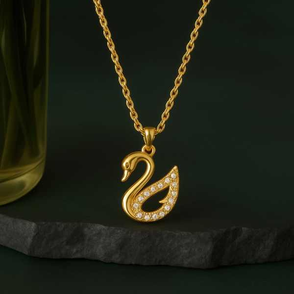 Stunning necklace showcases a graceful swan pendant,