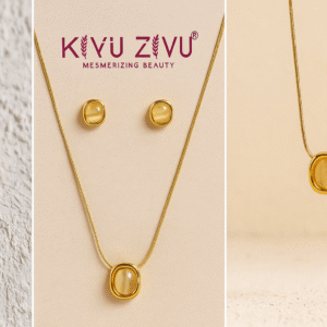 Necklace & Earring Jewellery Set For Women - Gift For Women & Girls, Gold Plated Drop Earring & Necklace