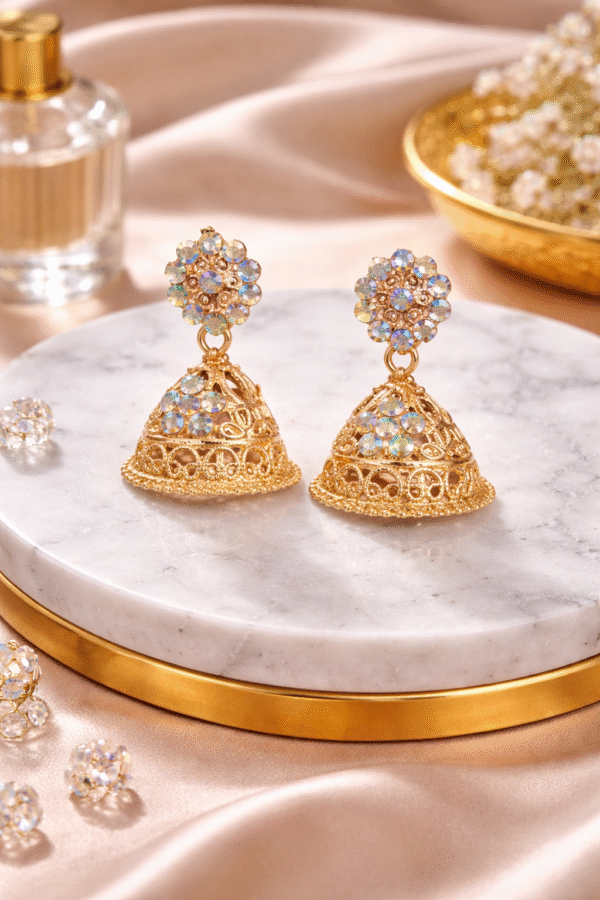 Shopyanatra Earring Crystal Brass Jhumki Earring